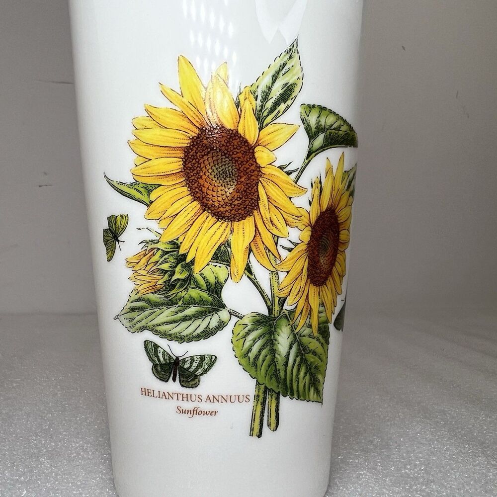 Portmeirion Botanic Garden "Sunflowers" Travel Mug Silicone Lid 7” Tall EUC - Picture 2 of 8